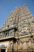 A gopuram, Meenakshi Temple, Madurai, Tamil Nadu, India
