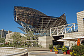 Frank Gehrys bronze fish sculpture, Port Olimpic, Barcelona, Spain