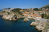 Lovrijenac Fort taken from old city walls, Dubrovnik, Dalmatian Coast, Croatia, Former Yugoslavia