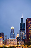 Sears Tower at dusk, Chicago IL