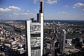 Germany, Hessen, Frankfurt am Main, general aerial view, Commerzbank Tower