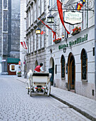 Street scene with Fiaker in the Old Town, Vienna, Austria