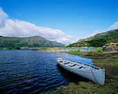 Lakes with rowing boat, Killarney National Park, County Kerry, Ireland