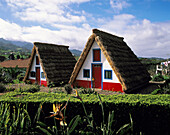 Typical thatched cottage, Santana, Madeira, Portugal