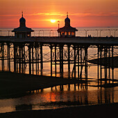North Pier at Sunset, Blackpool, Lancashire, UK, England
