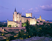 Alcazar Castle and Cathedral, Segovia, Castilla y Leon, Spain