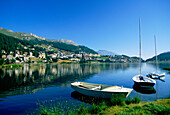 Town & Lake, St. Moritz, Graubunden Canton, Switzerland