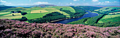 Landscape from Derwent Edge, Ladybower Reservoir, Derbyshire, UK, England