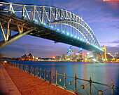 Sydney Bridge By Night, Sydney, New South Wales, Australia