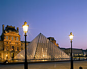 Louvre Museum at Night, Paris, France