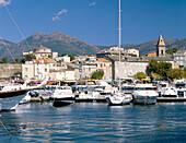 View of Harbour and Town, St. Florent, Corsica, France
