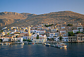 Village View from Sea, Emborio, Halki Island, Greek Islands