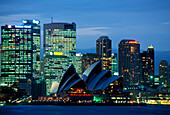 Cbd & Opera House at Night, Sydney, New South Wales, Australia