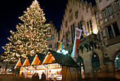 Christmas Market at Night, Frankfurt am Main, Hesse, Germany