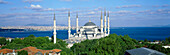 BLUE MOSQUE WITH VIEW OVER BOSPHORUS, ISTANBUL, TURKEY