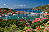 OVERVIEW OF TOWN AND HARBOUR, GUSTAVIA, ST BARTHELEMY, CARIBBEAN