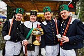 Miners at the Christmas market, Seiffen, Ore mountains, Saxony, Germany