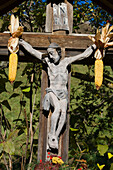 Crucifix with corncobs, South Tyrol, Trentino-Alto Adige/Südtirol, Italy