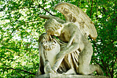 Statue of an angel, graveyard, Vienna, Austria