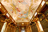 Library, Melk Abbey, Wachau valley, Lower Austria, Austria