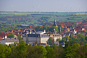 Blick auf Büren mit ehemaligem Jesuitenkolleg mit Kirche,Teutoburger Wald, Nordrhein-Westfalen, Deutschland, Europa