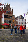 Gothic house at the market place in Xanten, spring, Niederrhein, North Rhine-Westphalia, Germany, Europe