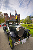 Vintage car rally, Moyland castle, Bedburg-Hau, North Rhine-Westphalia, Germany