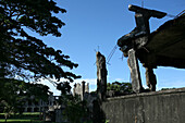 Ruins of barracks and theater under blue sky, Corregidor Island, Manila Bay, Philippines, Asia