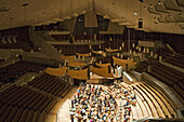 Berliner Philharmoniker, the Berlin Philharmonic Orchestra rehearsing in the Berliner Philharmonie, Sir Simon Rattle, Berlin Germany