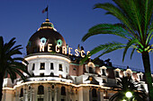 Hotel Negresco at night, Nice, Cote d'Azur, France