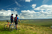 Cyclists admiring Pennine view at the Buckstones Deanhead, Cycling, Leisure & Activities