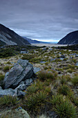 View down Hooker Valley, Mount Cook National Park, South Island, New Zealand