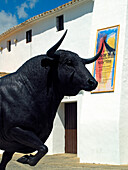 Statue of bull in Plaza de Toros, Ronda, Andalucia, Spain