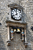 Quarter Boy strikers on Carfax Tower, Oxford, Oxfordshire, UK, England