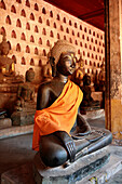 Bronze Buddha statue at Wat Si Saket, Vientiane, Laos