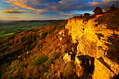 Whitestone Cliff at sunset, Sutton Bank, Yorkshire, UK, England
