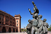 Bullring, Plaza Monumental de las Ventas with statue, Madrid, Spain