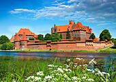 Castle Marienburg and River Nogat, Malbork, Poland