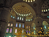 The Blue Mosque, interior, Istanbul, Turkey