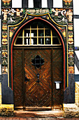 Doorway of half-timbered house, Goslar, Bremen &amp; Lower Saxony, Germany