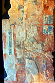 Ruins of Palenque, 8th century tablet in museum, Palenque, Mexico