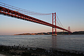 25th of April Bridge and River Tagus, Lisbon, Estremadura, Portugal
