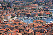View over town from Cathedral of St Euphemia, Rovinj, Istria, Croatia