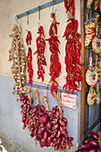 Traditional Calabrian shop display, Tropea, Calabria, Italy