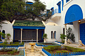 Patio at the Centre of Arab and Mediterranean Music, Sidi Bou Said, Tunis, Tunisia