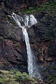 Cascada Juan Jorro, Wasserfall im Gebirge, Tal von El Risco, Naturpark Tamadaba, Gran Canaria, Kanarische Inseln, Spanien, Europa