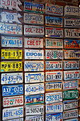British Columbia car number plates, Souvenier shop in Gastwon, Vancouver City, Canada, North America