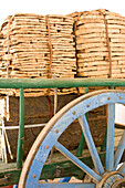 Cork mats on a cart, ethnographic museum, Museu Etnografico do Trajo Algarvio, Sao Bras de Alportel,  Algarve, Portugal