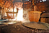 Traditional salt production, Nan, Doi Phu Kha, Ban Bo Kleua, Thailand, Asia