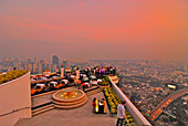 Restaurant Sirocco on top of State Tower with view over Bangkok, Lebua Hotel, Bangkok, Thailand, Asia
